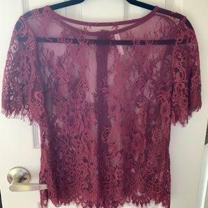 Maroon lace top